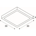 SLV Wand- en plafondarmatuur SENSER 2.0 30 CW SQUARE DALI CCT hoekig, DALI aanstuurbaar, CCT Switch IP20, wit dimbaar