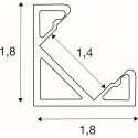 SLV corner profile CORNER LEDSTRIP PROFIL S