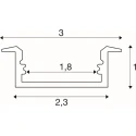 SLV Inbouwprofiel RECESSED LEDSTRIP PROFIL M