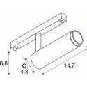 SLV Spotlight op rail GRIP! M 48V DALI (DEEP & RECESSED TRACK) cardanisch IP20, zwart, wit dimbaar