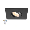 recessed spotlight NEW TRIA® 75 XL SMART SET ECKIG square, set of 1 GU10 IP20, black dimmable