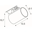 SLV 1-fase Spot ASTO TUBE SMART SET 1PH GU10 TW Set van 1, Tunable White, met Lamphouder GU10 IP20, zwart dimbaar