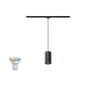 1-fase pendelarmatuur ASTO TUBE SMART SET 1PH PD GU10 Set van 1, ZigBee aanstuurbaar, met Lamphouder GU10 IP20, zwart dimbaar