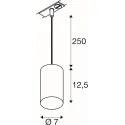 SLV 1-fase pendelarmatuur ASTO TUBE SMART SET 1PH PD GU10 Set van 1, ZigBee aanstuurbaar, met Lamphouder GU10 IP20, zwart dimbaar