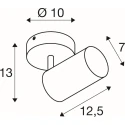 SLV wall and ceiling luminaire ASTO TUBE SMART SET CW single GU10 1 flame, set of 1, with lamp socket GU10 IP20, white dimmable