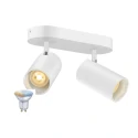 Wand- en plafondarmatuur ASTO TUBE SMART SET CW DOUBLE GU10 Set van 1, Tunable White, met Lamphouder GU10 IP20, wit dimbaar