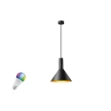 Pendelarmatuur PHELIA 25 SMART SET PD E27 RGBW, Ø 27.5CM Set van 1, RGBW, met Lamphouder E27 IP20, goud, zwart dimbaar