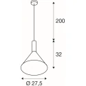 SLV pendant luminaire PHELIA 25 SMART SET PD E27 RGBW, Ø 27.5CM set of 1, RGBW, with lamp socket E27 IP20, gold, black dimmable