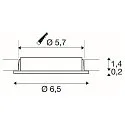 SLV Inbouwarmatuur DL 126 LED rond, chroom 3W 150lm 3000K 90° 90° CRI 80