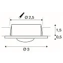 SLV Inbouwarmatuur DEKLED, metallic, zilver 1W 90lm 3000K CRI >80