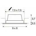 SLV LED Recessed luminaire FRAME BASIC LED SET Downlight, 9,4W, SMD LED, 3000K, 90°, incl. Driver, Clip springs, white