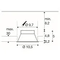 SLV Recessed luminaire HORN-T GU10, 1xGU10, 230V, Clip springs, black