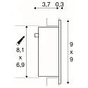 SLV Inbouwarmatuur FRAME CURVE LED, wit 1W 90lm 3000K CRI >80