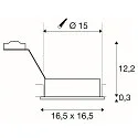Recessed downlight NEW TRIA I, ES111, square/rectangular