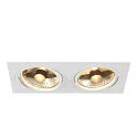 Ceiling recessed spot NEW TRIA ES111 2 SQUARE, 2xGU10, 230V, incl. Clip springs, white