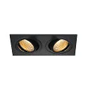 Plafondinbouwarmatuur NEW TRIA 2 DL SQUARE SET hoekig, zwart