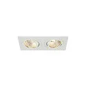 LED Downlight Set NEW TRIA II DL SQUARE Recessed luminaire, 2x6W, 38°, 2700K, incl. driver, clip springs, white