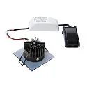SLV LED Ceiling recessed luminaire PATTA-I, square, 12W, COB LED, 38°, 3000K, IP65, incl. Driver, black