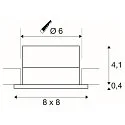 SLV LED Ceiling recessed luminaire PATTA-I, square, 12W, COB LED, 38°, 3000K, IP65, incl. Driver, white