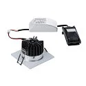 SLV LED Ceiling recessed luminaire PATTA-I, square, 12W, COB LED, 38°, 3000K, IP65, incl. Driver, alu brushed