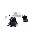 SLV LED Ceiling recessed luminaire PATTA-F, round, 12W, COB LED, 38°, 3000K, IP65, incl. Driver, black