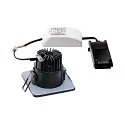 SLV LED Ceiling recessed luminaire PATTA-F, square, 12W, COB LED, 38°, 3000K, IP65, incl. Driver, black