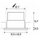 SLV LED Ceiling recessed luminaire PATTA-F, square, 12W, COB LED, 38°, 3000K, IP65, incl. Driver, black