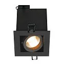 Ceiling recessed luminaire KADUX 1 GU10 Downlight, square, alu brushed, clip springs