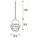 SLV Pendant luminaire FENDA E27 Pendant cable with open cable, canopy excl., shade excl., white