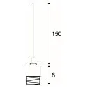 SLV Pendant luminaire FENDA E27 Pendant cable with open cable, canopy excl., shade excl., chrome