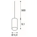 Pendant luminaire FITU PD, E27, length 9.1cm, Pendel 500cm, with open cable end