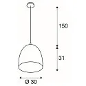 SLV Pendelarmatuur PARA CONE 30 rond E27, koper