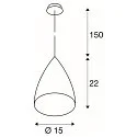 SLV Pendelarmatuur TONGA IV E14, wit