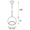 SLV Pendant luminaire LIGHT EYE, GU10, max. 75W, copper brushed