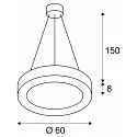 SLV LED Pendant luminaire MEDO RING 60 LED, 35W, 105°, 3000K, white