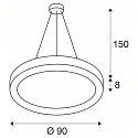 Pendelarmatuur MEDO® RING 90 ring vorm IP20, zwart dimbaar
