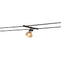 COSMIC, Lamp holder for TENSEO low-voltage wire system, QR-C51, swiveling, 2 items, black