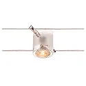 COMET, Wire luminaire for TENSEO low-voltage wire system, QR-C51, partly satinated glass, chrome