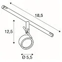 SLV SALUNA, Wire luminaire for TENSEO low-voltage wire system, QR-C51, black