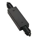 1-fase lengteconnector met voedermogelijkheid, zwart