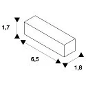 SLV 1-fase lengteconnector ingebouwde versie, wit
