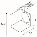 1-fase spot ALTRA DICE hoekig, Incl. 1-fase adapter GU10, wit