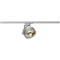 SLV 1-fase spot KALU TRACK QPAR111 Incl. 1-Fase Adapter, cardanisch draaien, met Lamphouder GU10 IP20, zilvergrijs