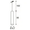 1-fase pendelarmatuur ENOLA B PD-1 down, cilindrisch GU10 IP20, zwart dimbaar