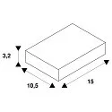 Eutrac L-Coupler for 3-Phase High voltage Track, Earth outside, L-coupler 1, silver grey