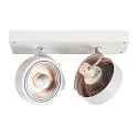 SLV Wand- en plafondarmatuur KALU CW DOUBLE QPAR111 2-vlams, cardanisch draaien, met Lamphouder GU10 IP20, wit