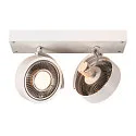 SLV Wand- en plafondarmatuur KALU CW DOUBLE QPAR111 2-vlams, cardanisch draaien, met Lamphouder GU10 IP20, wit