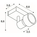 Spot PURI 1 met sierring GU10, zwart