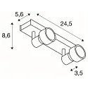 SLV Wall luminaire PURI 2 Ceiling luminaire, GU10, max. 2x50W, with Decoring, black