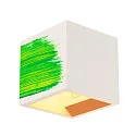 SLV Wandarmatuur PLASTRA CUBE hoekig G9, wit